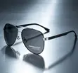 Men's Aviator Sunglasses - Black Frame Grey Lens - Polarized - 2