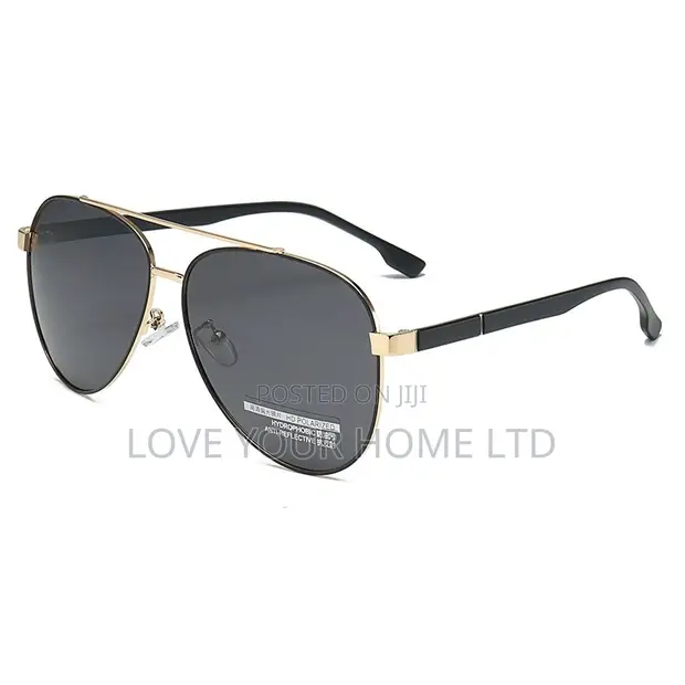 Men's Black Aviator Sunglasses - 1