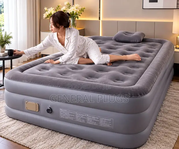 Royal Comfort Automatic Inflatable Double Air Mattress with Built-in Pump - 1
