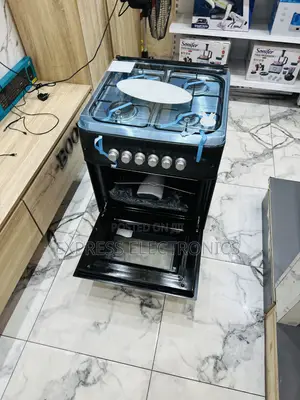 New Line Gas Cooker Oven 4 Burner 50/60 Black