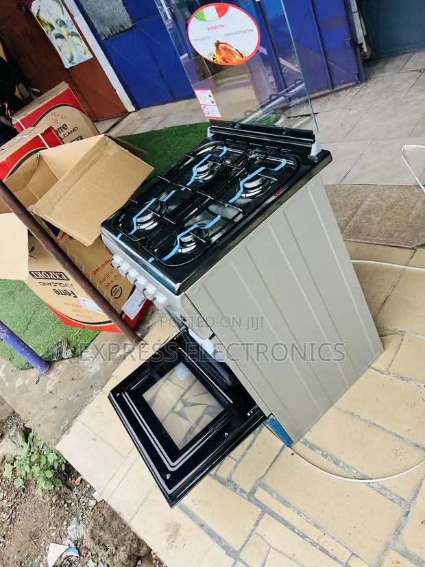 50/50 Gas Cooker Oven 4 Burner Black - 1