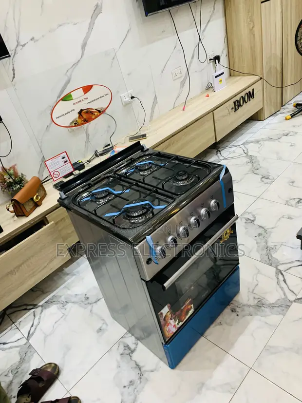 New Line Gas Cooker Oven Rotisserie 4 Burner 60/60 - 1