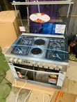 Freestanding Gas Electric Cooker Oven 4-Burner 60/90cm Silver - 2