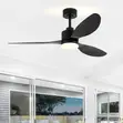 Modern 3-Blade Ceiling Fan with Light and Remote - 2