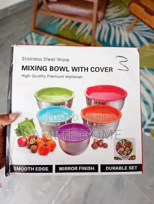 5 Piece Stainless Steel Mixing Bowl Set with Lids