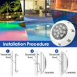Safe Voltage 12V Swimming Pool Light with Remote/Transformer - 3