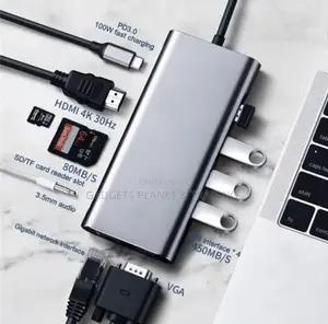 11-in-1 USB-C Hub with HDMI, VGA, Ethernet, PD Charging