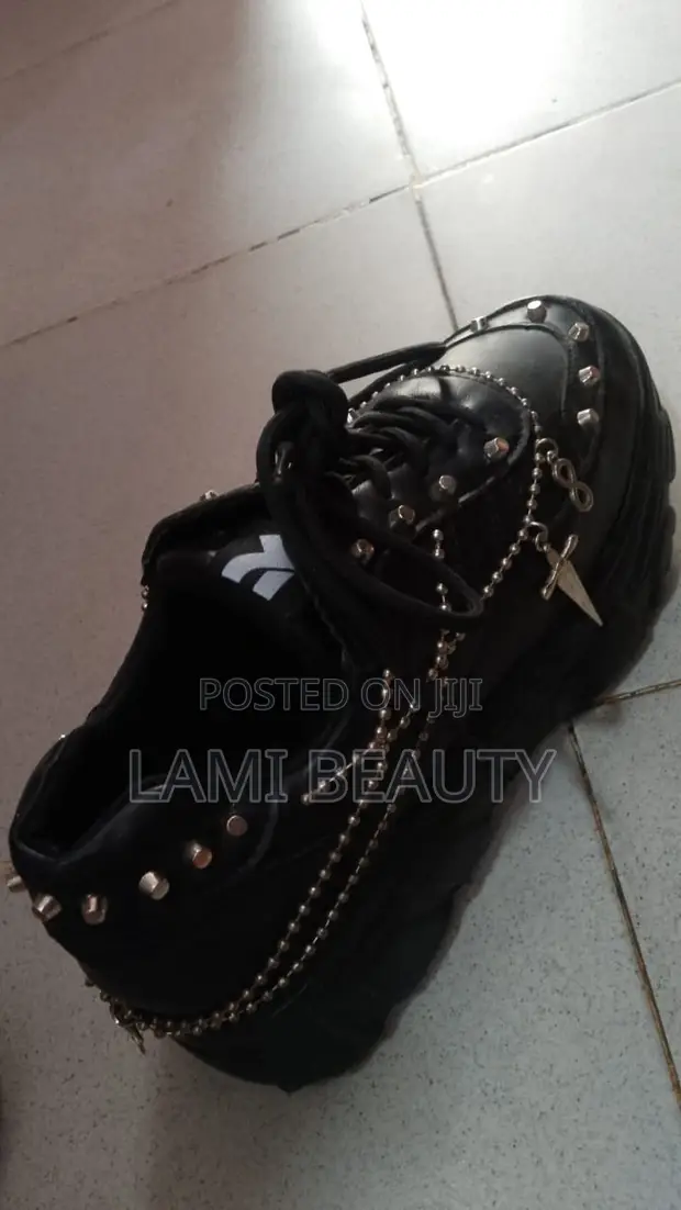 Black High Top Sneakers - Size 39 - 1