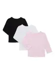 Garanimals Baby Girls Long-Sleeve Solid Tees, 3-Pack - 4