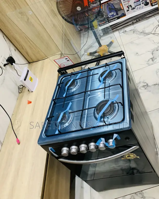 Super Powerful Black Volcano 4 Gas Cooker (50x50) with Oven & Grill - 1