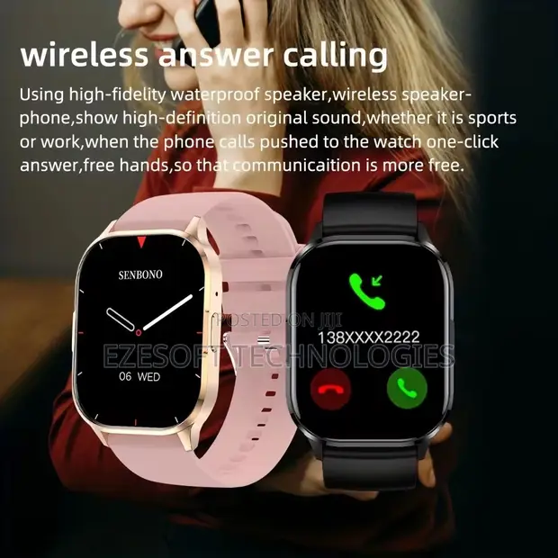Senbono Air3 Smart Watch AMOLED HD Display, Bluetooth Calling - 1