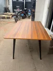 Wood and Metal Dining Table - 5