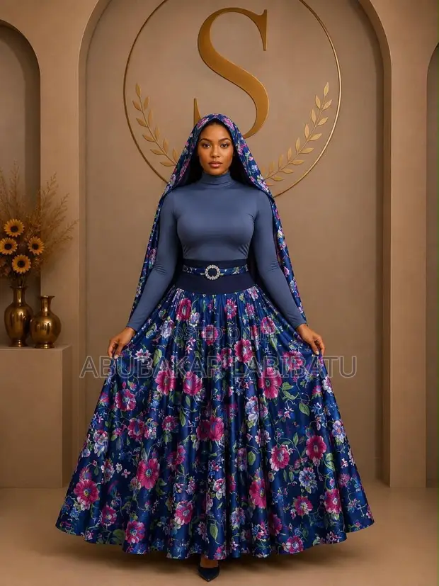 Maxi Top and Skirt with Scarf - 1