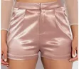 Luxury High-Waisted Satin Pleated Shorts - 4