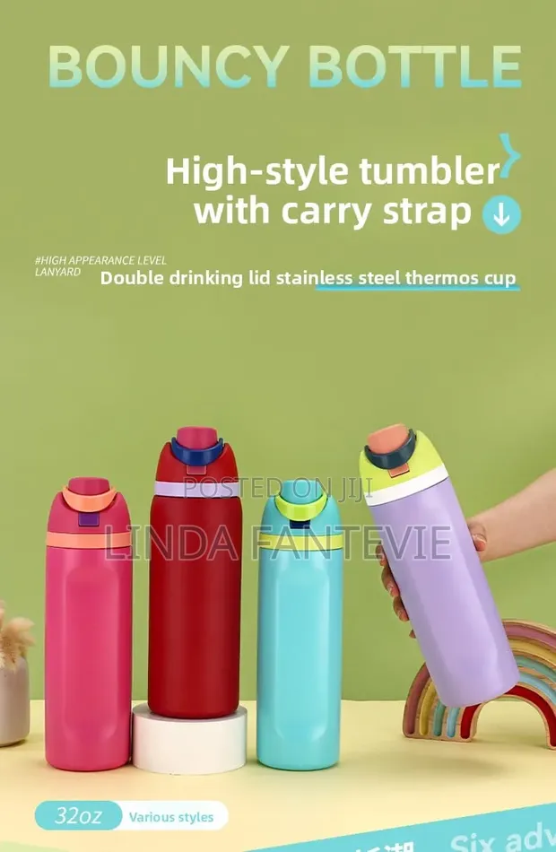 Stainless Steel Insulated Bottle with Straw - 1