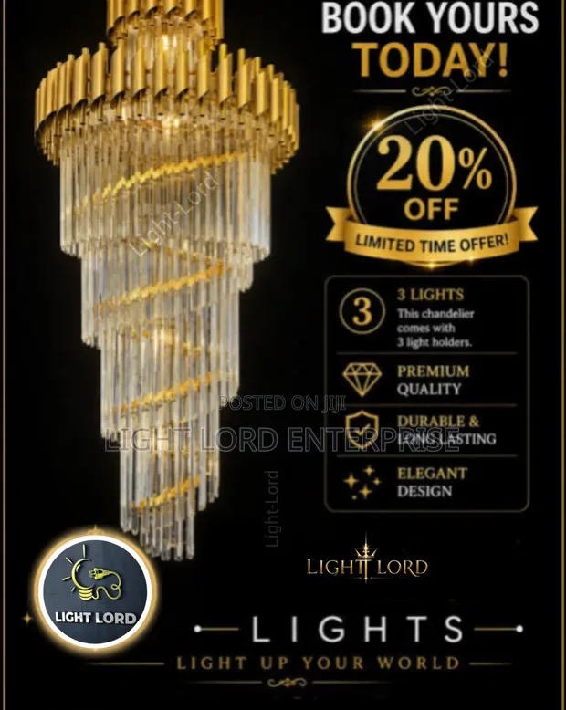 10-Layer Crystal Chandelier 700mm x 2100mm - 1