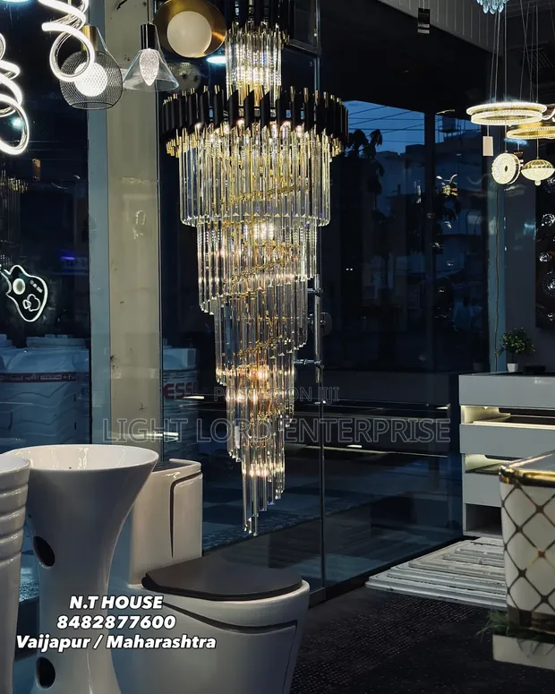 ZCZD Black and Gold Chandelier 700mm x 2100mm - 1