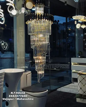 ZCZD Black and Gold Chandelier 700mm x 2100mm
