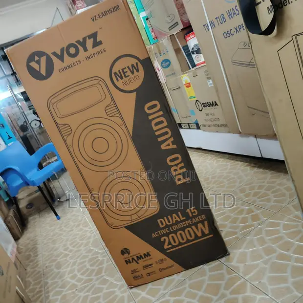 Voyz 2000W Portable Bluetooth Speaker with Microphone - 1