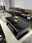Black + Silver Chrome Coffee Table with Drawers - 5