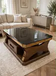 Walnut Brown Coffee Table & TV Stand Set - 2