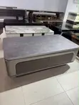 Silver Body Coffee Table with Grey Stone Top - 2