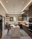 Excellent Kitchen Cabinet with Island and LED Lighting - 1