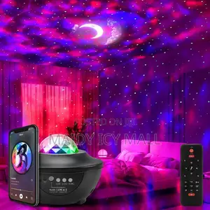Multi-Color Galaxy Star and Moon Projector with Bluetooth Speaker