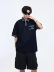 Short-Sleeved Oversized Polo Shirt - 4