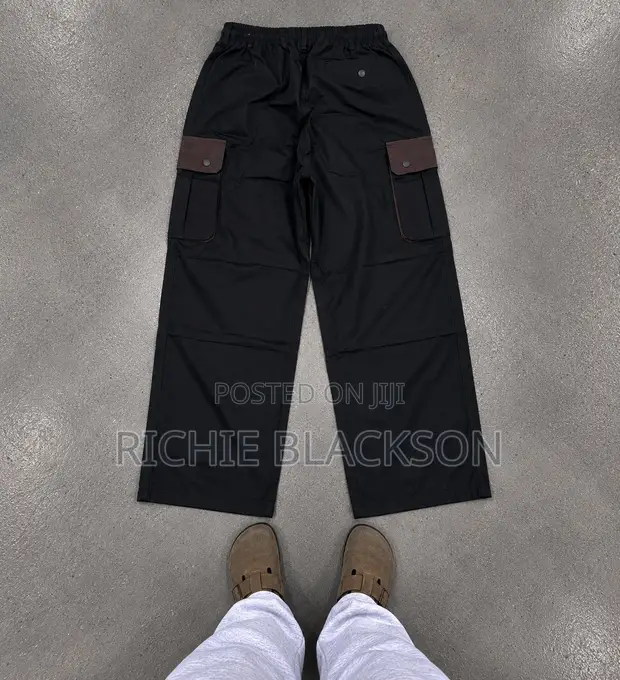 Black Side Pocket Utility Pants - Men's Casual - 1