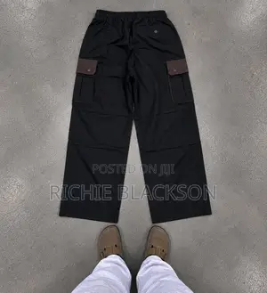 Black Side Pocket Utility Pants - Men's Casual