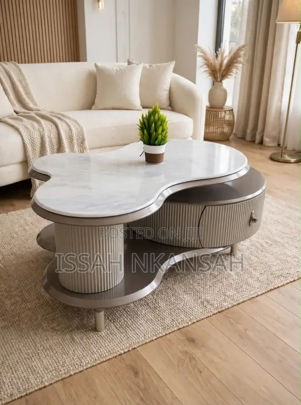 Cloud Flowers Marble Top Coffee Table - 1