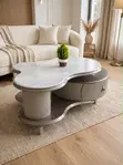 Cloud Flowers Marble Top Coffee Table - 1