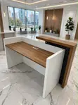Reception Counter - White with Gold Accents - 1