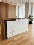 Reception Counter - White with Gold Accents - 3
