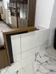 Reception Counter - White with Gold Accents - 4