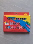 12 Colour Wax Crayons - 1