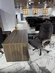 Dark Walnut L-Desk + Dark Brown Chair - 4