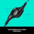 Logitech H390 Wired USB Headset - Black - 4