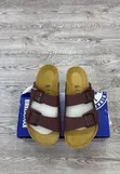 Birkenstock Arizona Burgundy Two Strap Slides - 2