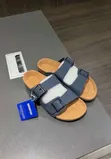 Birkenstock Arizona Burgundy Two Strap Slides - 3