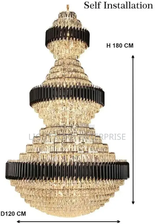 Altrance Black Shield 4-Layer Chandelier Light - 1
