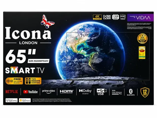Icona 65 Inch Ultra 4K Smart Android TV - 1