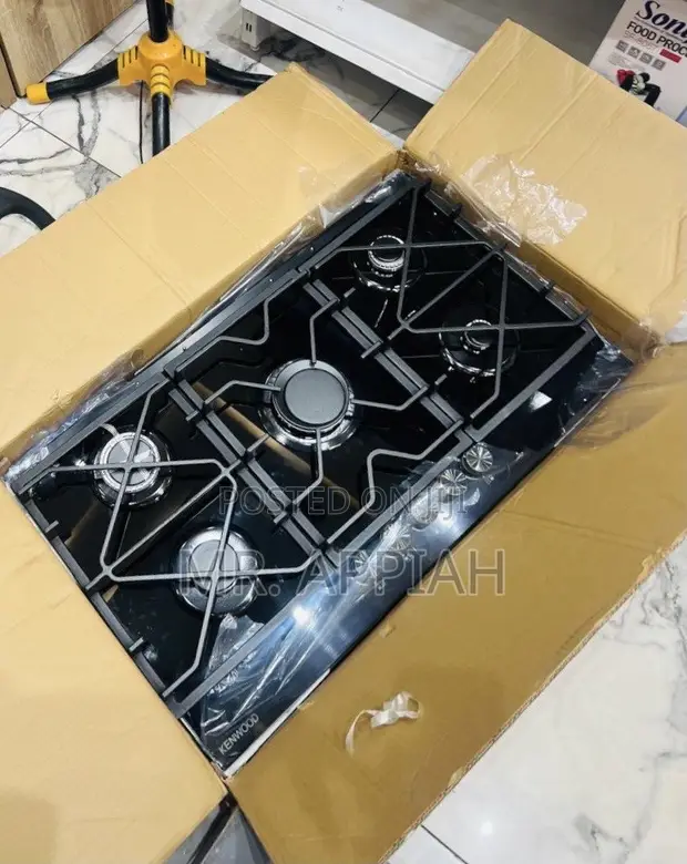 Kenwood 90cm 5 Gas Hob with Tempered Glass Top (Black) - 1