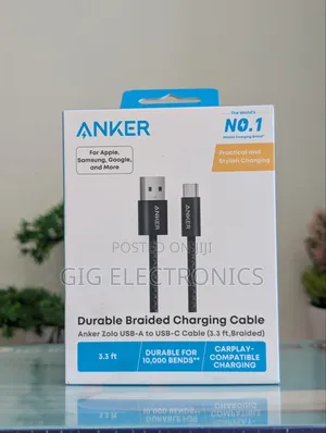 Anker Zolo USB-A to USB-C Cable, 240W Fast Charging (Black, 3.3FT)