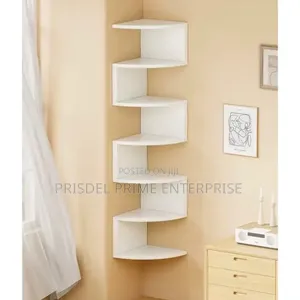 7 Tier Corner Mount Bookcase - White