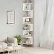 7 Tier Corner Mount Bookcase - White - 2