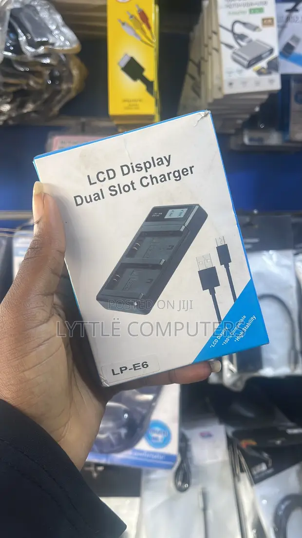 Dual LP-E6 Battery Charger with LCD Display - 1