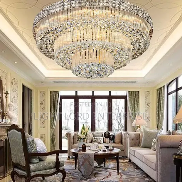 Luxury Crystal Chandelier with LED Light Kit - D31.5 x H17.7 Inches - 1