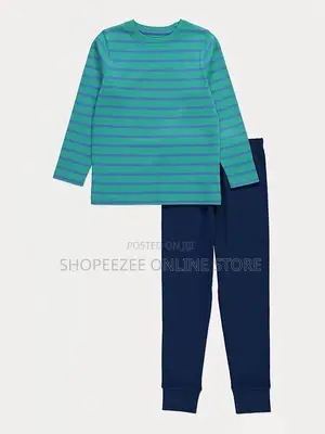 Boys Blue Striped Long Sleeve Pyjamas (10-12 Years)